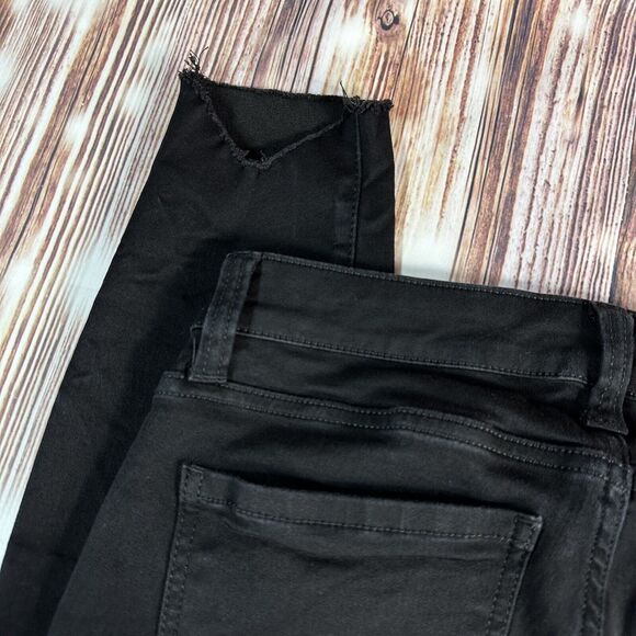 Kut From Kloth CARLO ANKLE SKINNY Size 4 Black Raw Hem Jeans Denim Pants 27x27 - Picture 4 of 10